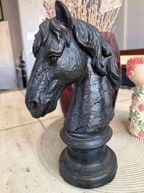 Abrand Black Horse Head Bust Statue